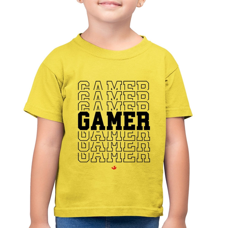 Camiseta Algodão Infantil Gamer - Amarelo Canário
