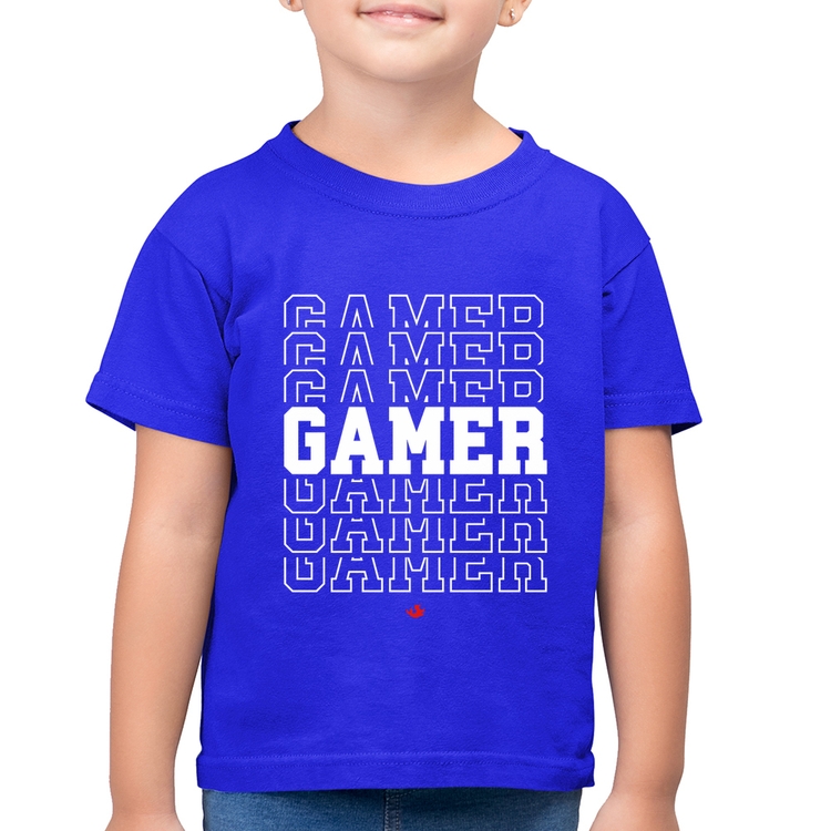 Camiseta Algodão Infantil Gamer - Azul Royal