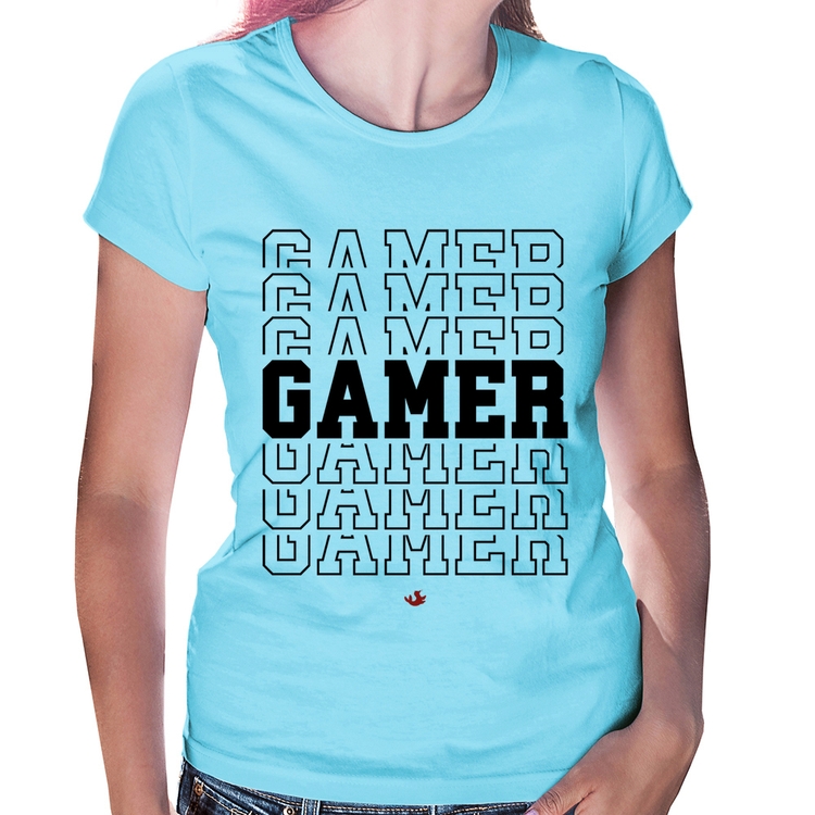 Baby Look Gamer - Azul Bebê