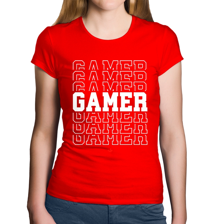 Baby Look Algodão Gamer - Vermelha