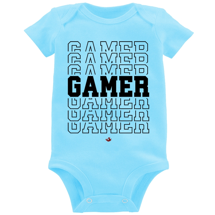 Body Bebê Gamer - Azul Bebê