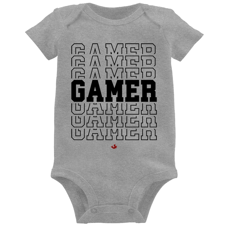 Body Bebê Gamer - Cinza