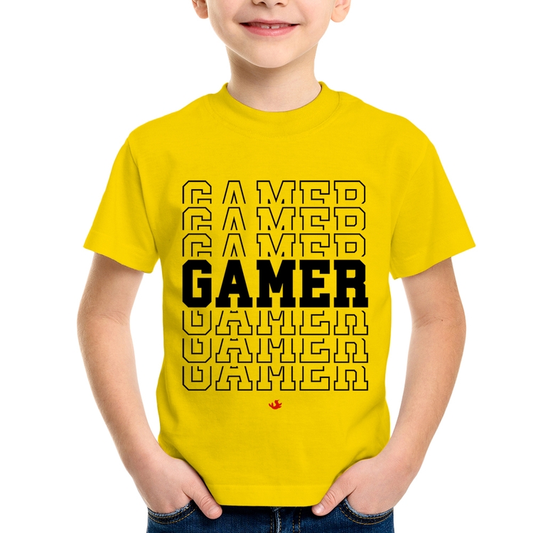 Camiseta Infantil Gamer - Amarela