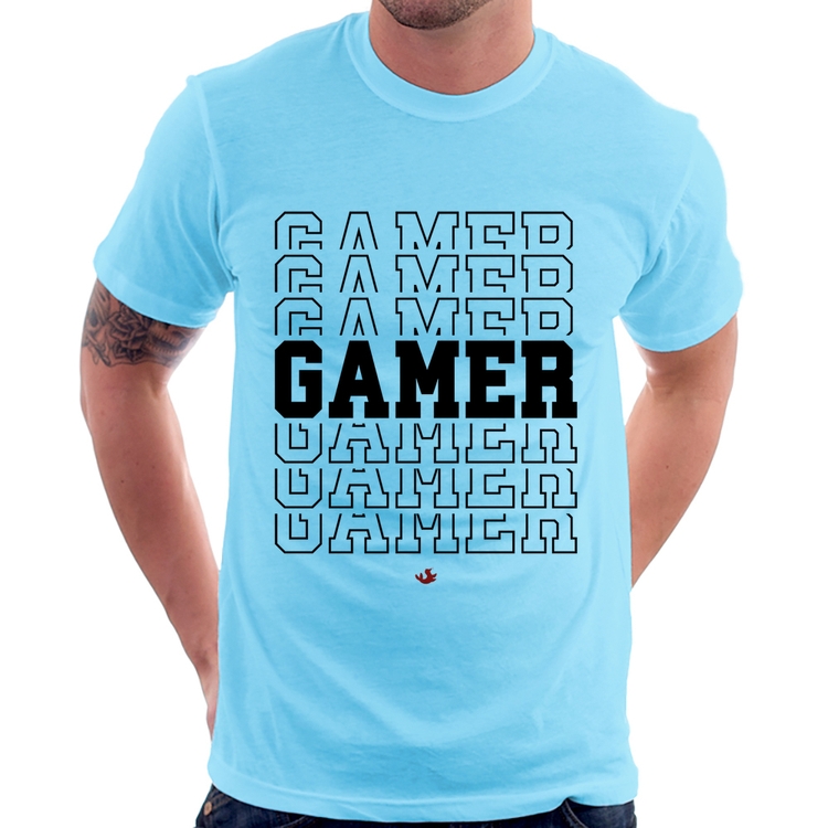 Camiseta Gamer - Azul Bebê