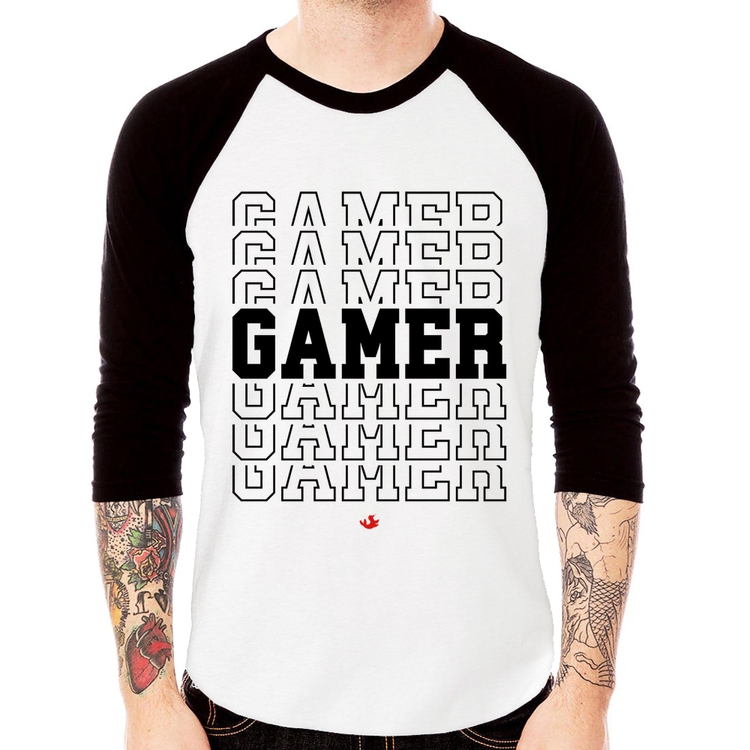 Camiseta Raglan Gamer Manga 3/4