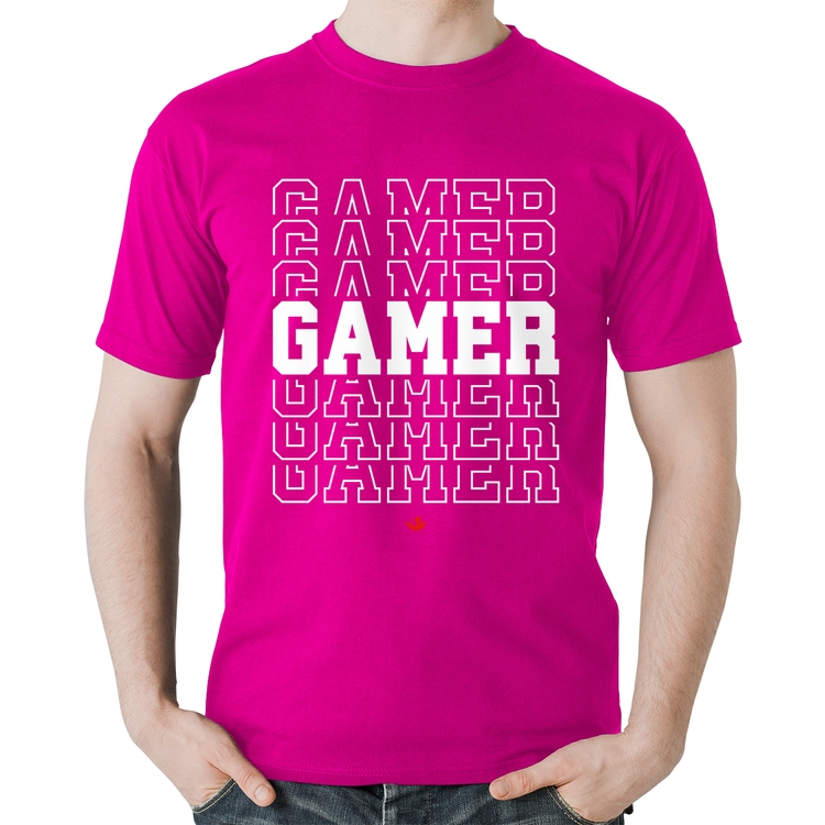 Camiseta Algodão Gamer - Rosa