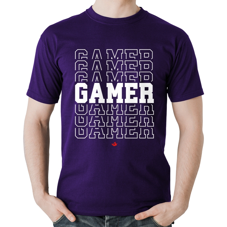 Camiseta Algodão Gamer - Roxa