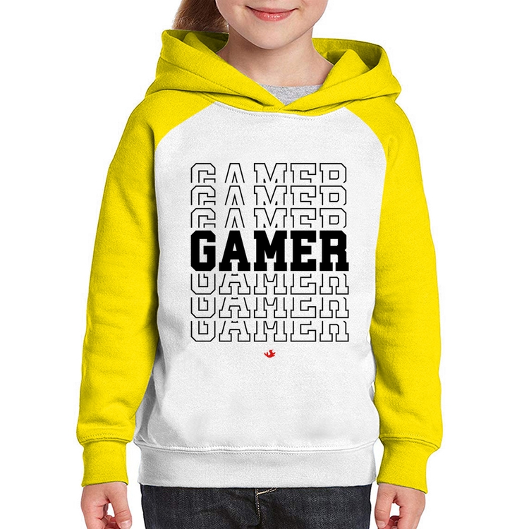 Moletom Infantil Gamer - Branco/Amarelo