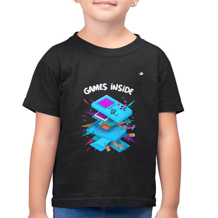 Camiseta Algodão Infantil Games Inside