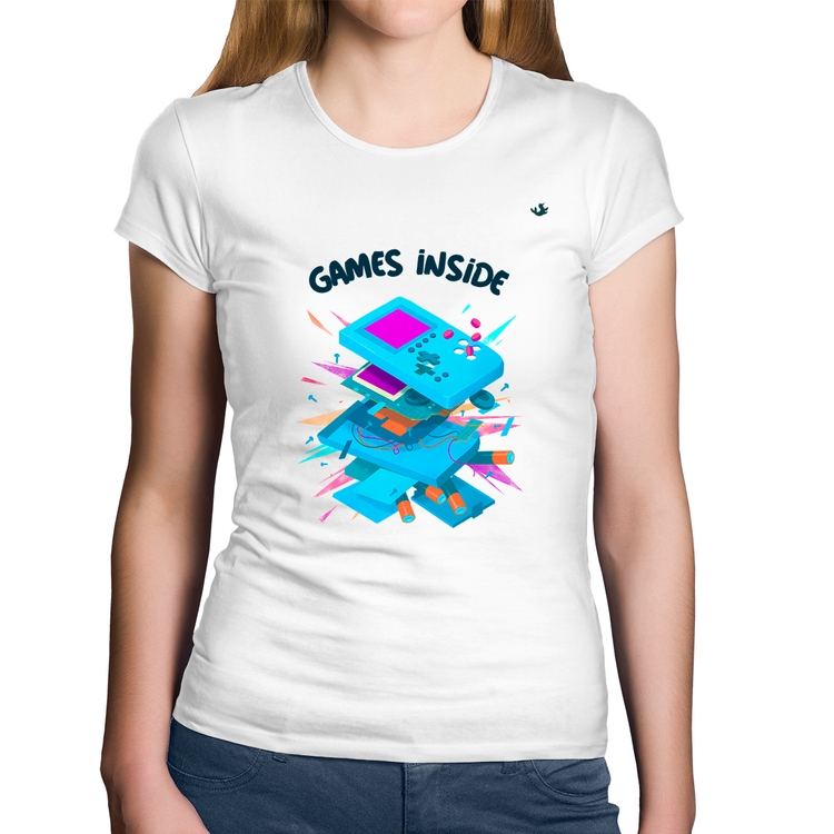 Baby Look Algodão Games Inside - Branca