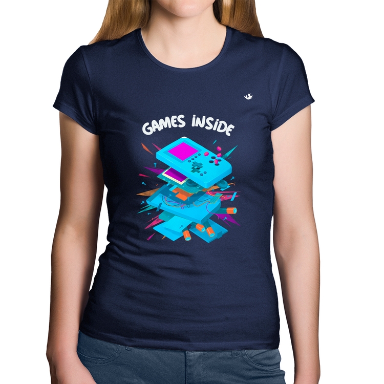 Baby Look Algodão Games Inside - Marinho