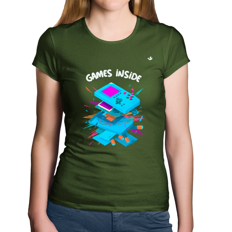 Baby Look Algodão Games Inside - Musgo