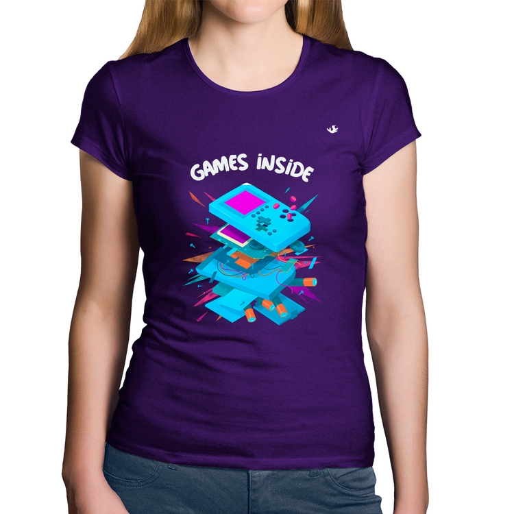 Baby Look Algodão Games Inside - Roxa