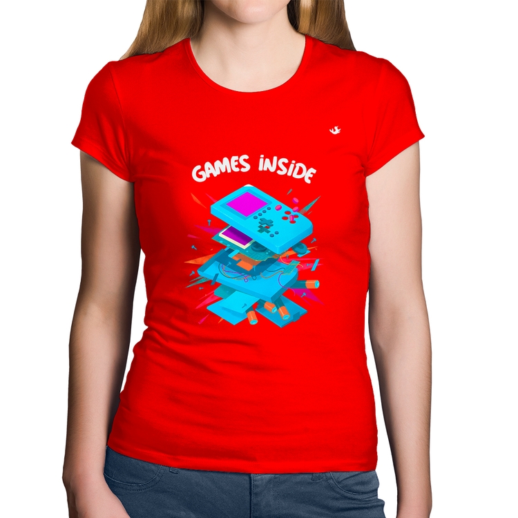 Baby Look Algodão Games Inside - Vermelha