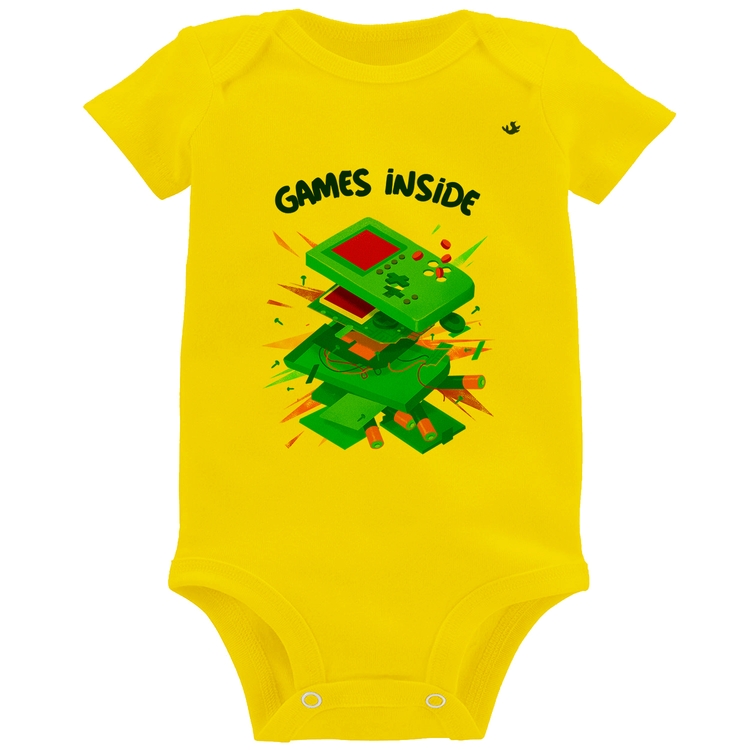 Body Bebê Games Inside - Amarelo