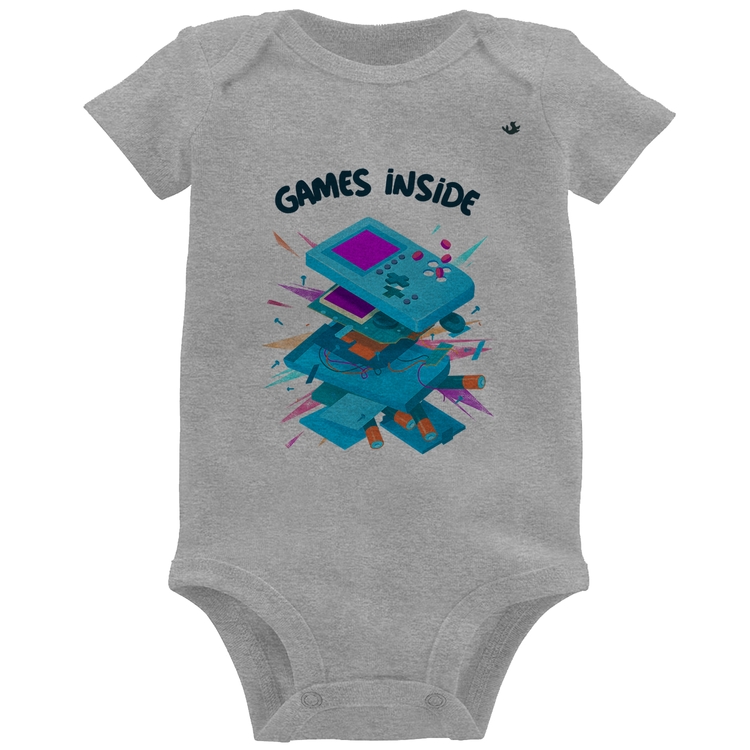 Body Bebê Games Inside - Cinza