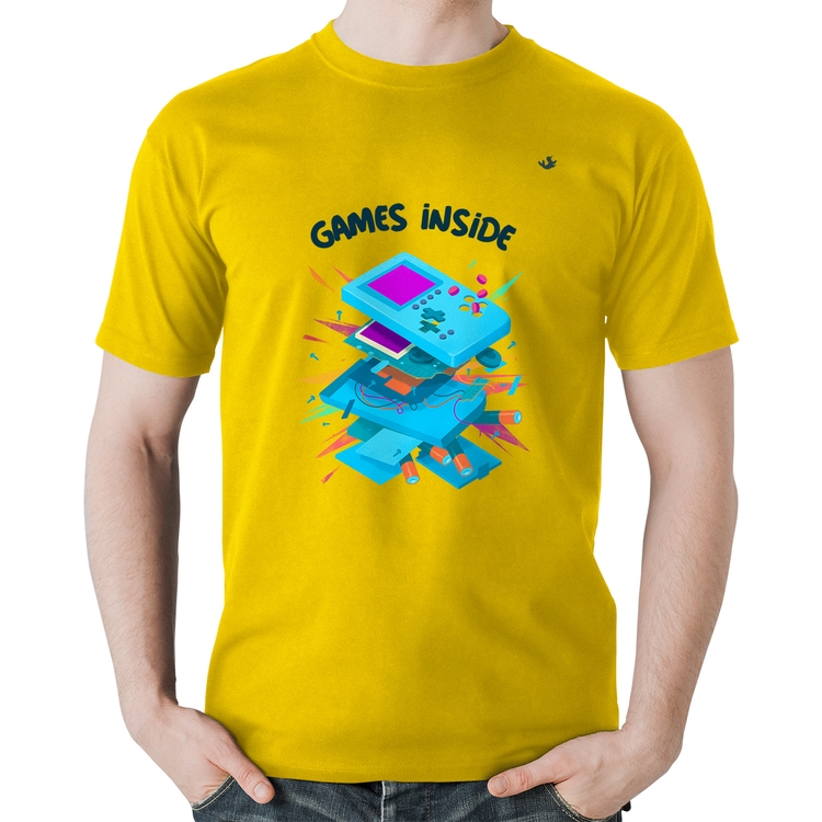 Camiseta Algodão Games Inside - Amarela