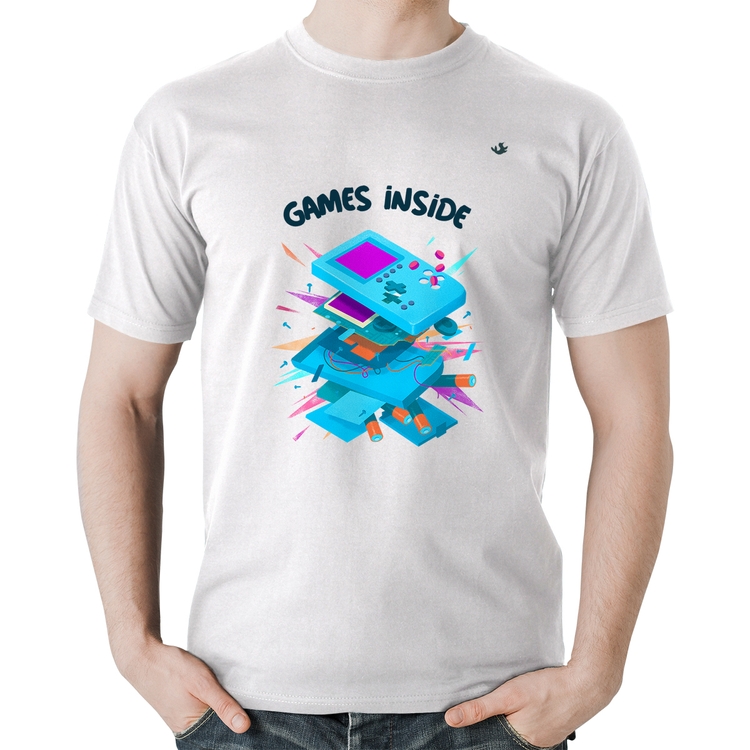 Camiseta Algodão Games Inside - Branca