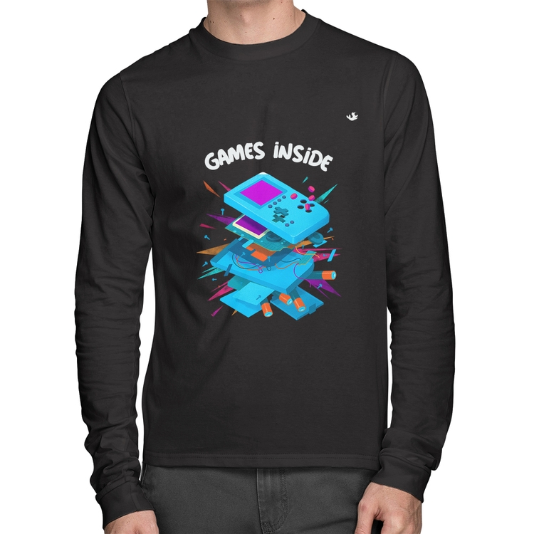 Camiseta Algodão Games Inside Manga Longa