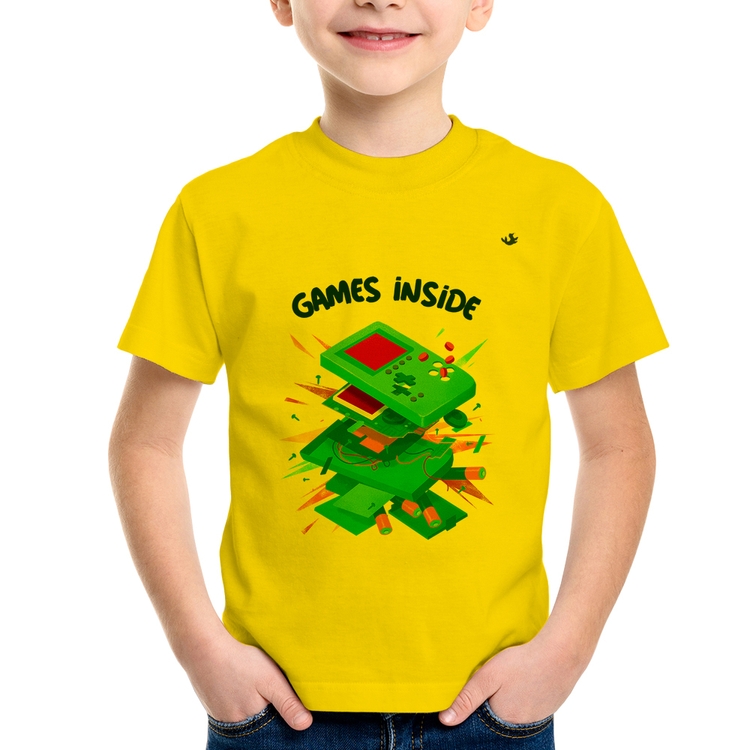 Camiseta Infantil Games Inside - Amarela