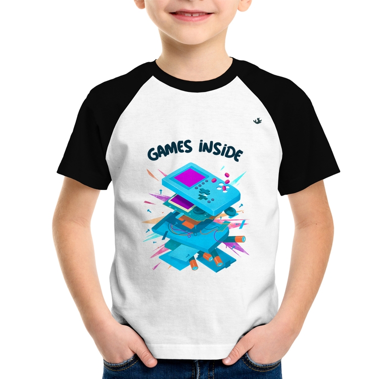 Camiseta Raglan Infantil Games Inside