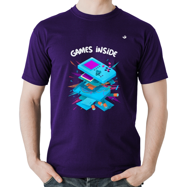 Camiseta Algodão Games Inside - Roxa