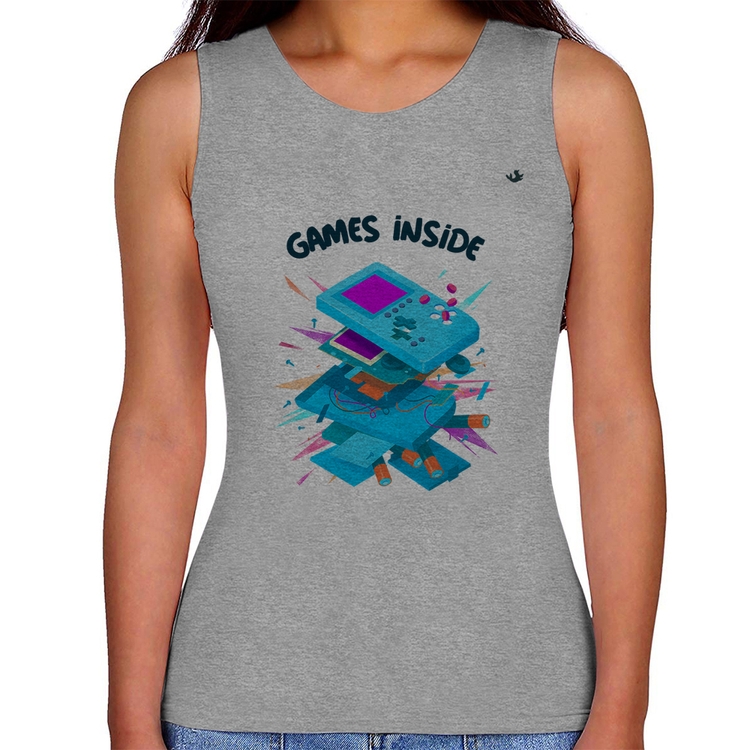 Regata Feminina Games Inside - Cinza