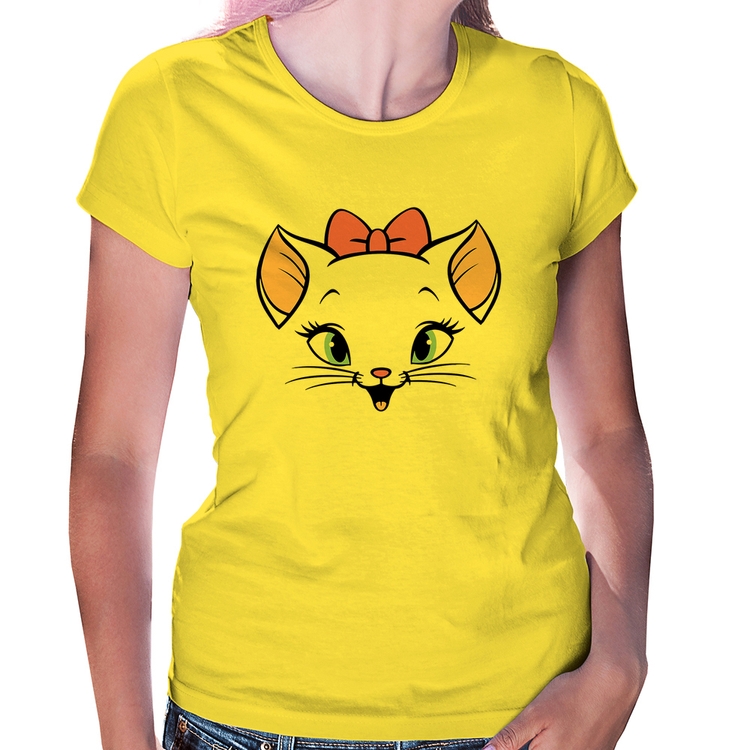 Baby Look Gatinha - Amarela