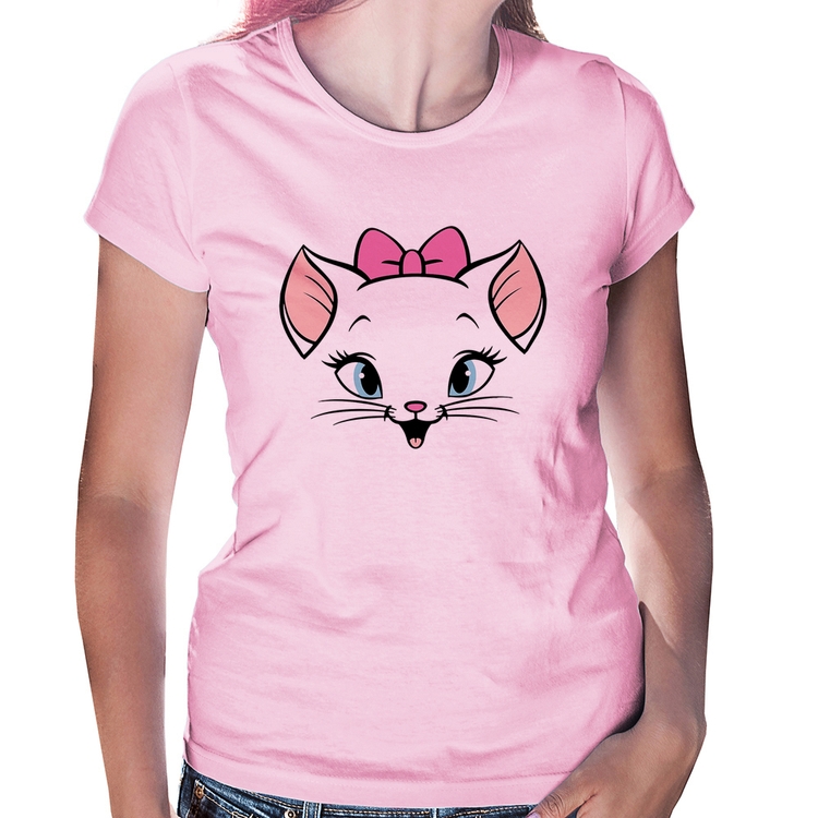 Baby Look Gatinha - Rosa Bebê