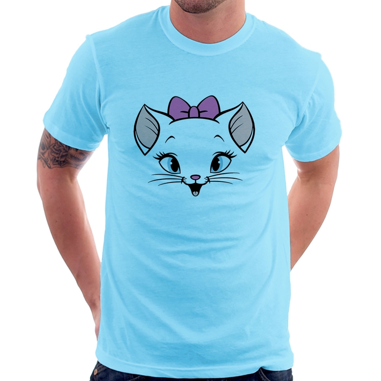 Camiseta Gatinha - Azul Bebê