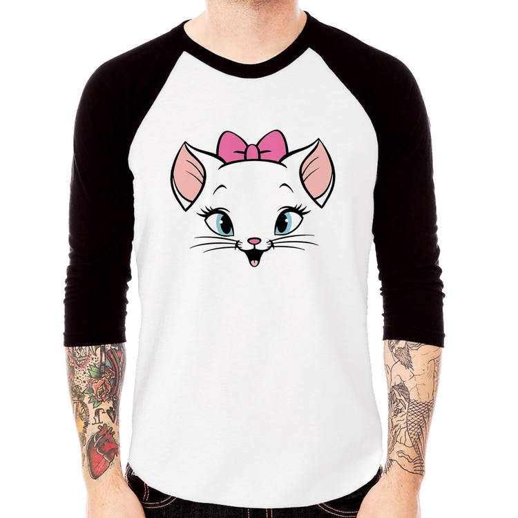 Camiseta Raglan Gatinha Manga 3/4