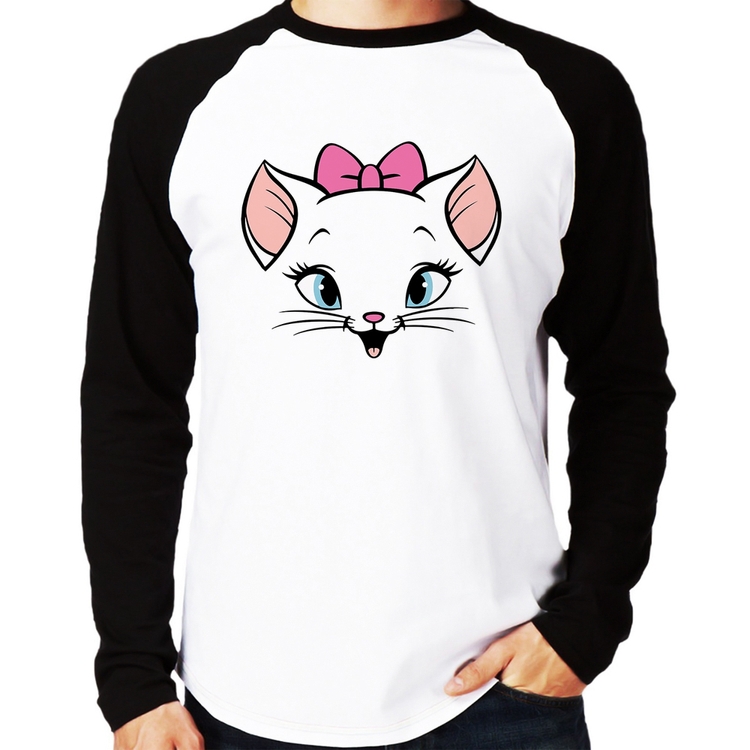 Camiseta Raglan Gatinha Manga Longa