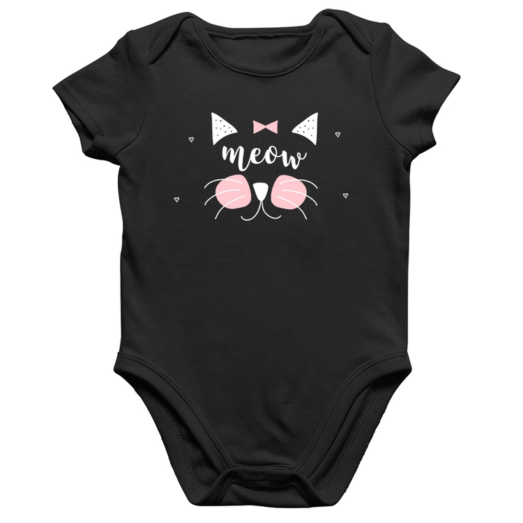 Body Bebê Algodão Gatinha Meow