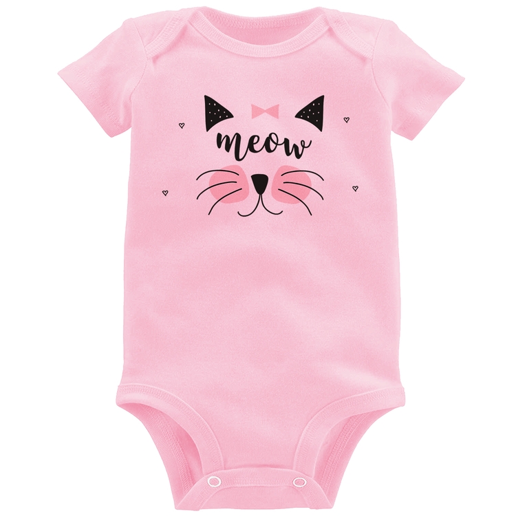 Body Bebê Gatinha Meow - Rosa Bebê