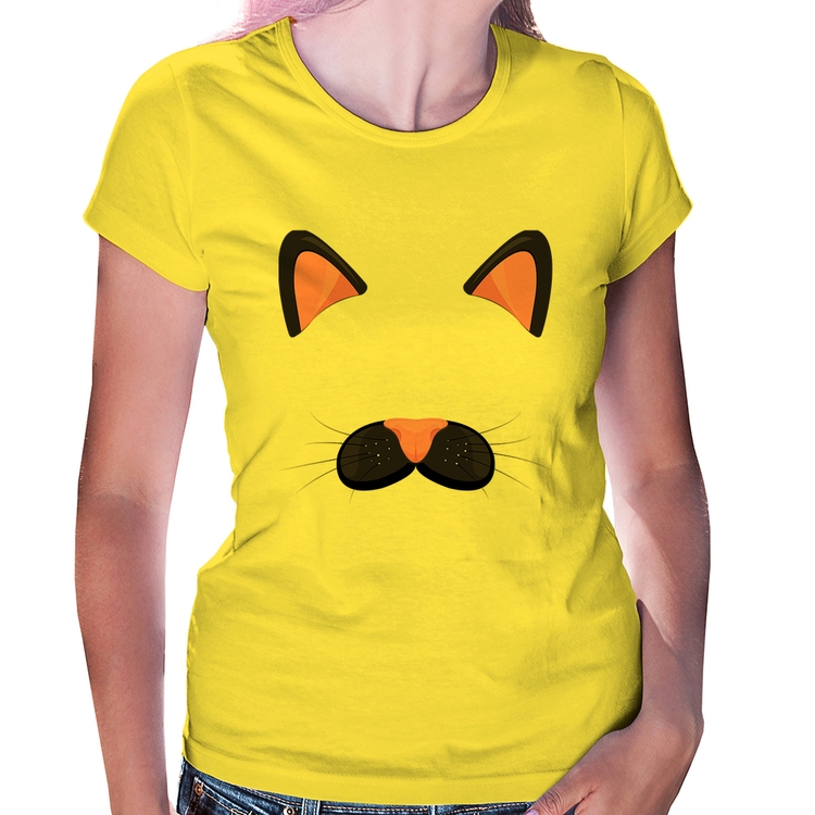 Baby Look Gatinha Orelhinha - Amarela