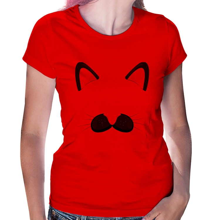 Baby Look Gatinha Orelhinha - Vermelha