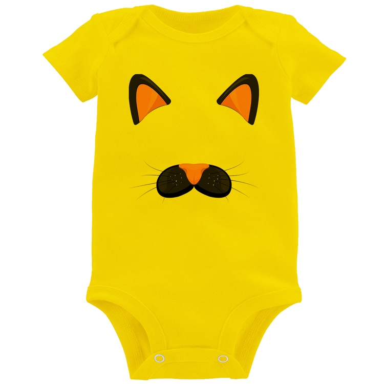 Body Bebê Gatinha Orelhinha - Amarelo