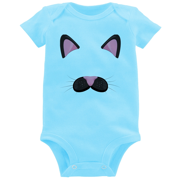 Body Bebê Gatinha Orelhinha - Azul Bebê