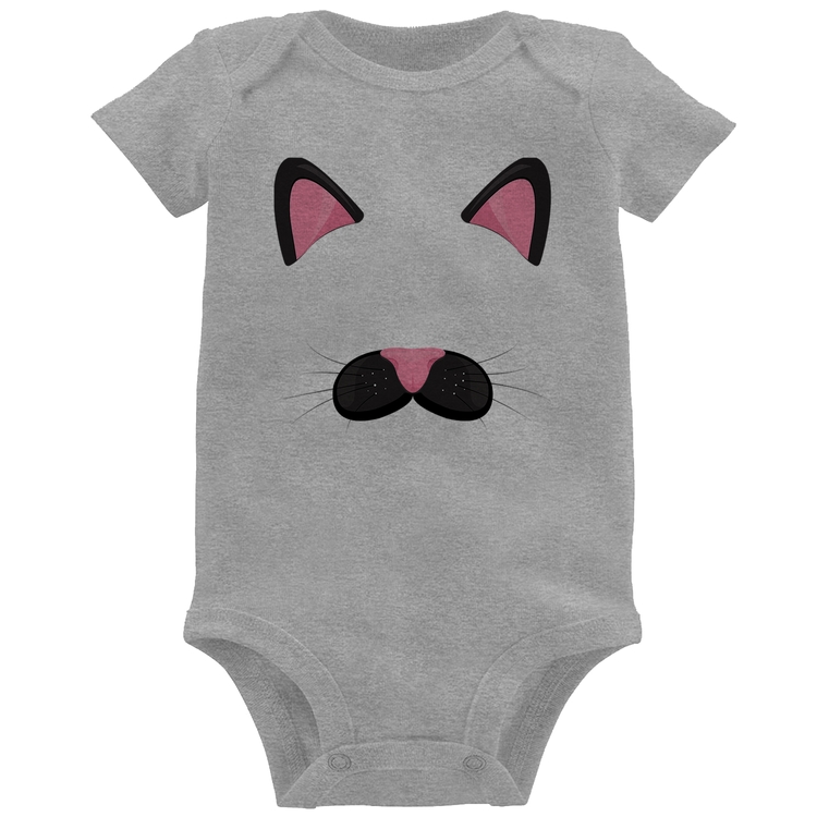 Body Bebê Gatinha Orelhinha - Cinza
