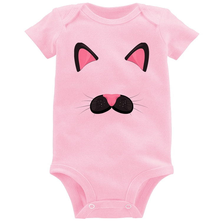 Body Bebê Gatinha Orelhinha - Rosa Bebê