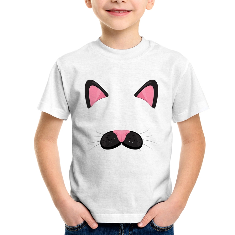 Camiseta Infantil Gatinha Orelhinha