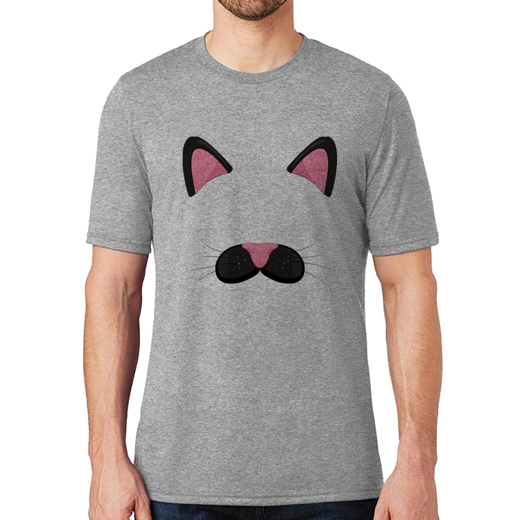 Camiseta Gatinha Orelhinha - Cinza