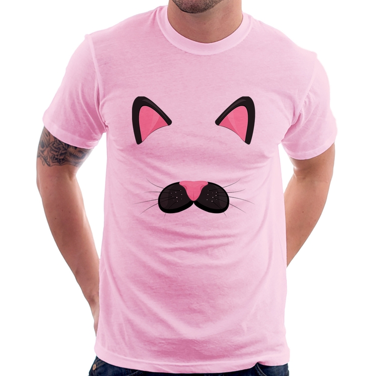 Camiseta Gatinha Orelhinha - Rosa Bebê