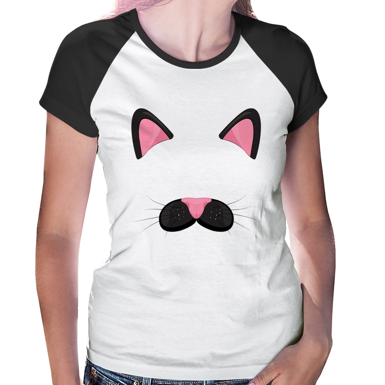 Baby Look Raglan Gatinha Orelhinha