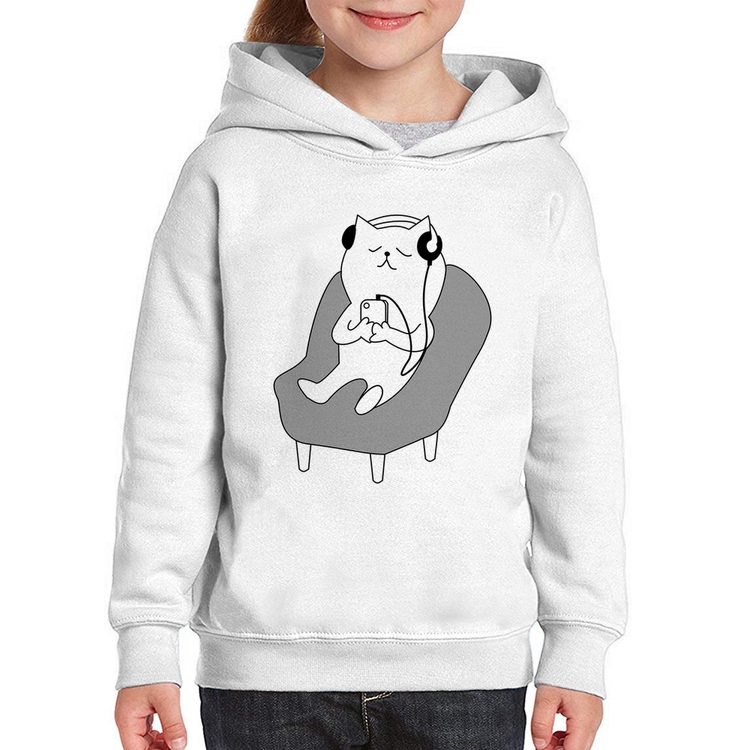 Moletom Infantil Gatinho Ouvindo Música