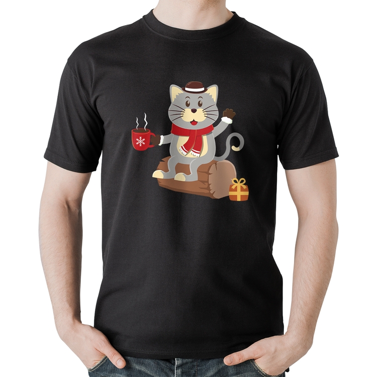 Camiseta Algodão Gatinho Simpático