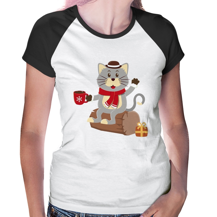 Baby Look Raglan Gatinho Simpático