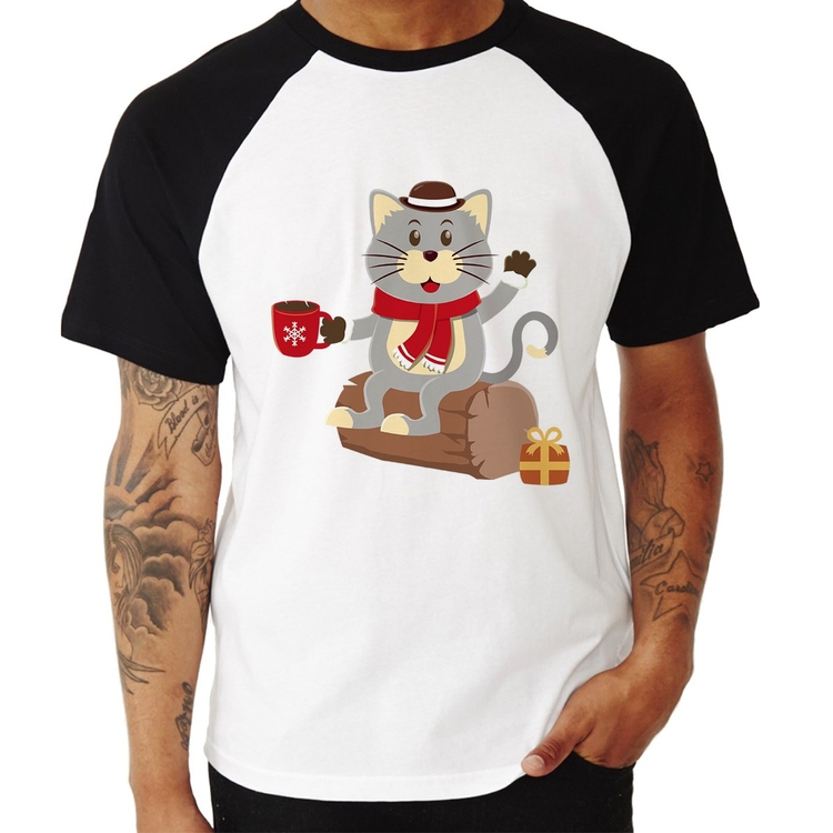 Camiseta Raglan Gatinho Simpático