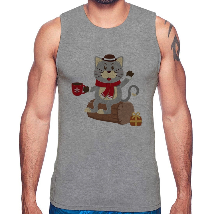 Regata Gatinho Simpático - Cinza