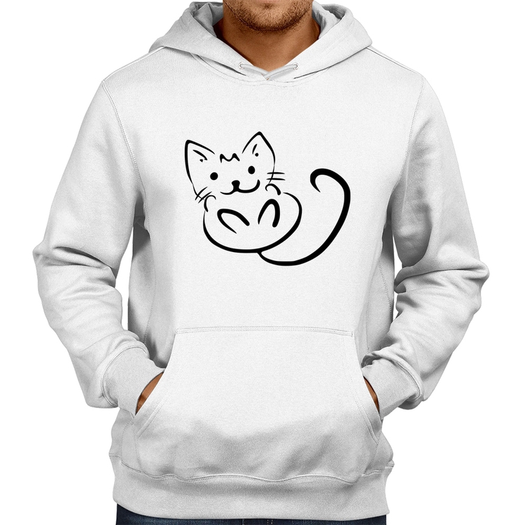 Moletom Gatinho Traços - Branco